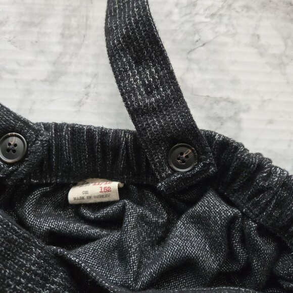 Zara Kids Black Pinafore Suspender Skirt With Pockets & Buttons Size 11/12 - Picture 6 of 6